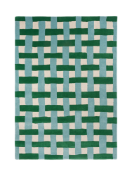 Designer Wollteppich „Basket Weave“ - handgetuftet Harlequin