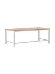 Zeitloser Couchtisch „Rise“ 120 x 60 cm Hellgrau, Natural VE DESIGN