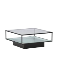 Design Couchtisch „Maglehem“ 90 x 90 cm Schwarz, Transparent VE DESIGN