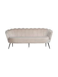 2.5-Sitzer Design Sofabank „Calais“ Beige Samt VE DESIGN