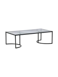 Grosser Design Couchtisch „Skanör“ Schwarz, Transparent VE DESIGN