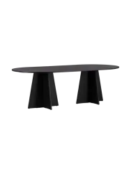 Ovaler Design Esstisch „Bootcut“ - 230 x 115 cm Schwarz VE DESIGN
