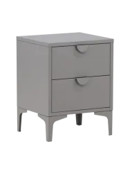 Design Beistell- und Nachttisch „Piring“ aus Metall Grau VE DESIGN