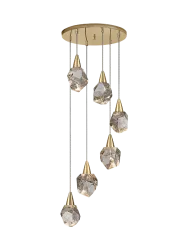 LED Design Pendellampe „Aquaria“, 6-flammig Gold-Finish Schuller