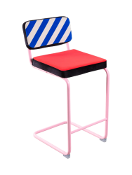 Design Freischwinger Barstuhl „Superchair Blue Stripes“ Seletti