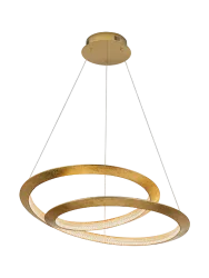 Dimmbare LED Design Pendellampe „Eternity“ Blattgold-Finish Ø 60 cm Schuller