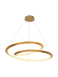 Dimmbare LED Design Pendellampe „Eternity“ Blattgold-Finish Ø 97 cm Schuller
