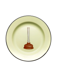 Design Speiseteller „Toiletpaper Plunger“ aus Emaille Seletti