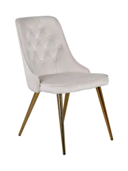 Design Esszimmerstuhl „Velvet deluxe“ Samt Beige hell / Gold VE DESIGN