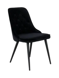 Stuhl 2er-Set Vendet Schwarz Stahl/Polyester B 50 cm - Material: Polyestersamt/Stahl - Stuhl 2er-Set