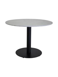Runder Marmor Esstisch „Estelle“ - Ø 106 cm Schwarz / Weiss VE DESIGN
