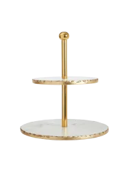 Edle Etagere „White Marble“ Ø 30 cm FIFTY FIVE SOUTH