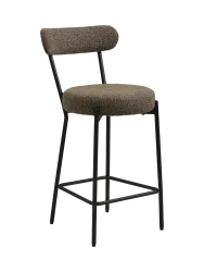 Design Barstuhl „Badalona“ Bouclé Braun Chosen by Bloomingloft