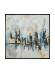 Handgemaltes Bild „Komposition in Blau-Gold“ 90 x 120 cm Crea Collection