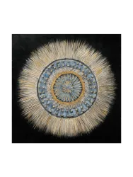 image LAND Bild Blaugraues 3D Mandala Schwarz | Schubiger Möbel