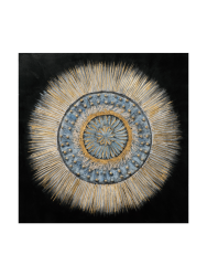 image LAND Bild Blaugraues 3D Mandala Schwarz | Schubiger Möbel