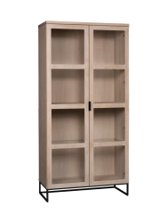 Hochwertiger Vitrinenschrank „Everett“ aus massiver Eiche Rowico