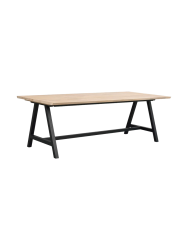 Grosser Massivholz Tisch „Carradale A“ 220-320 x 100 cm - Eiche gebleicht Rowico