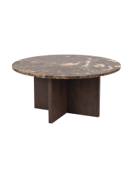 Hochwertiger, runder Marmor Couchtisch „Brooksville“ Ø 90 cm Rowico