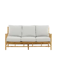3-Sitzer Sofa „Cane“ aus Bambus und Rattan Natural, Ecru VE DESIGN