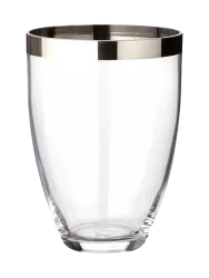 Mundgeblasene Vase „Charlotte“, Kristallglas mit Platinrand EDZARD