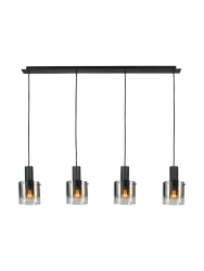 Design Pendellampe „Venize“ 4-flammig Schwarz Schuller