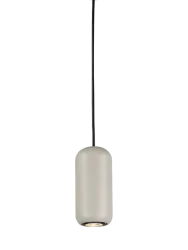 Design Pendellampe „Nimes“, Hellgrau, 1-flammig Schwarz, Hellgrau Schuller
