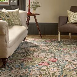 Designer Teppich „Golden Lily“ - handgetuftet, aus 100% reiner Schurwolle Morris & Co