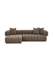 4-Sitzer Design Ecksofa „Aurora“ Braun Chosen by Bloomingloft