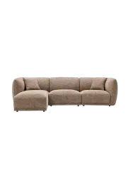 4-Sitzer Design Ecksofa „Noory“ Braun Nordic Living