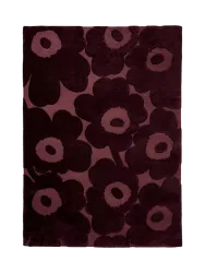 Handgetufteter Designer Teppich „Unikko Burgundy“ aus 100% Wolle, verschiedene Grössen MARIMEKKO