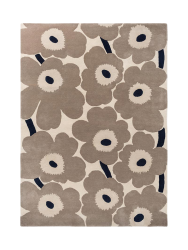 Handgetufteter Designer Teppich „Unikko Greige“ aus 100% Wolle, verschiedene Grössen MARIMEKKO
