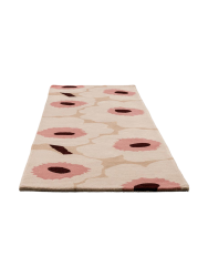 Handgetufteter Designer Läufer „Unikko Beige/Pink“ aus 100% Wolle, verschiedene Grössen MARIMEKKO