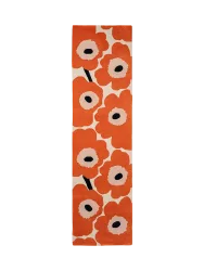 Handgetufteter Designer Läufer „Unikko Orange“ aus 100% Wolle, verschiedene Grössen MARIMEKKO