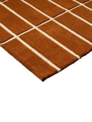 Handgetufteter Designer Teppich „Tiiliskivi Brown“ aus 100% Wolle, verschiedene Grössen MARIMEKKO