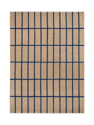 Handgetufteter Designer Teppich „Tiiliskivi Bright Blue“ aus 100% Wolle, verschiedene Grössen MARIMEKKO