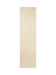 Handgetufteter Designer Läufer „Piirto Unikko Natural White“ aus 100% Wolle, verschiedene Grössen MARIMEKKO