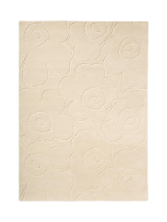 Handgetufteter Designer Teppich „Piirto Unikko Natural White“ aus 100% Wolle, verschiedene Grössen MARIMEKKO