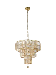Exklusiver, dimmbarer Kronleuchter „Empire“ Gold/Champagne Searchlight