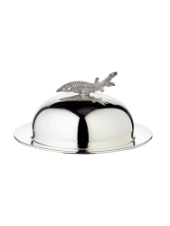 Design Kavierschale „Stör“ aus Edelstahl, edel versilbert EDZARD
