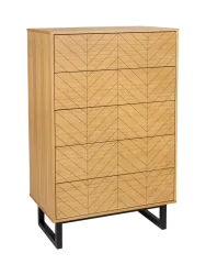Design Kommode „Camden Herringbone“ Eiche Natural, Schwarz MR.WOOD