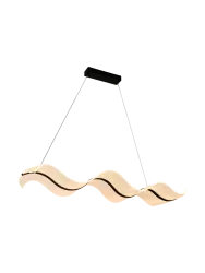 Dimmbare LED Design Pendellampe „Olas“ mit Fernbedienung Schwarz, Transparent Schuller