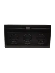 Uhrenbeweger „Heritage Triple Watch Winder“ mit zusätzlichem Stauraum Leder Schwarz WOLF