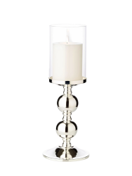 Premium Windlicht & Kerzenständer „Bamboo“ - edel versilbert und anlaufgeschützt EDZARD
