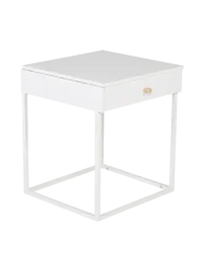 Design Beistell- und Nachttisch „Bakal“ aus Metall Weiss VE DESIGN