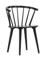Stuhl 2er-Set Glasyr Schwarz Holz B 55 cm - Material: Gummibaum - Stuhl 2er-Set