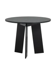 mutoni - Esstisch Fries rund Eiche blacknight 129x129, One Size, Schwarz