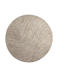Runder Design Teppich „Melle“ Ø 200 cm Beige VE DESIGN