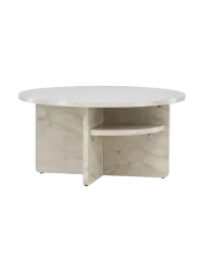 Design Couchtisch „Alesund“ Ø 85 cm Beige marmoriert VE DESIGN