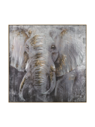 image LAND Bild mit Rahmen Elefant in Silber  | Schubiger Möbel
